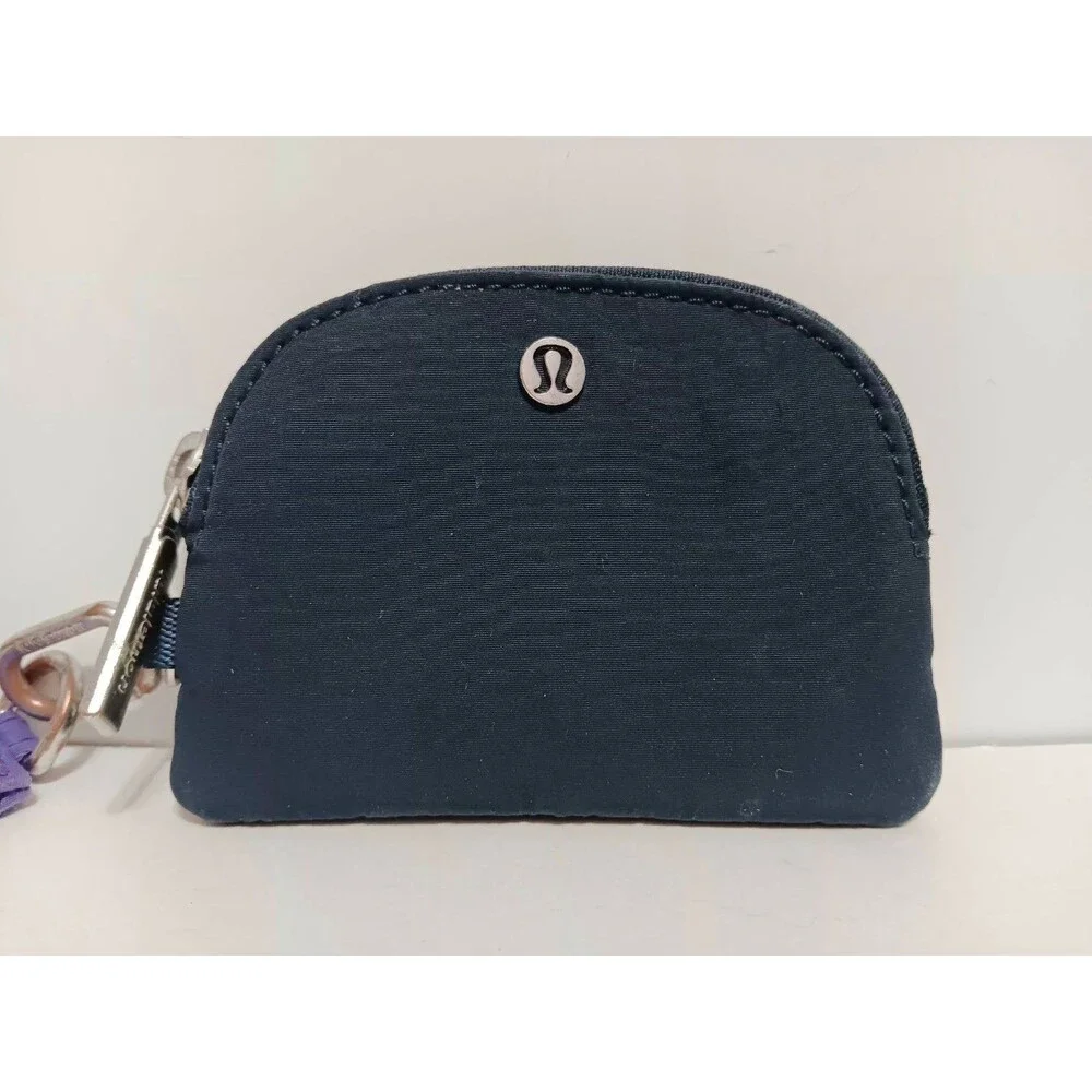 Lululemon Pouch Wristlet Keychain Midnight Blue Zip Around 4